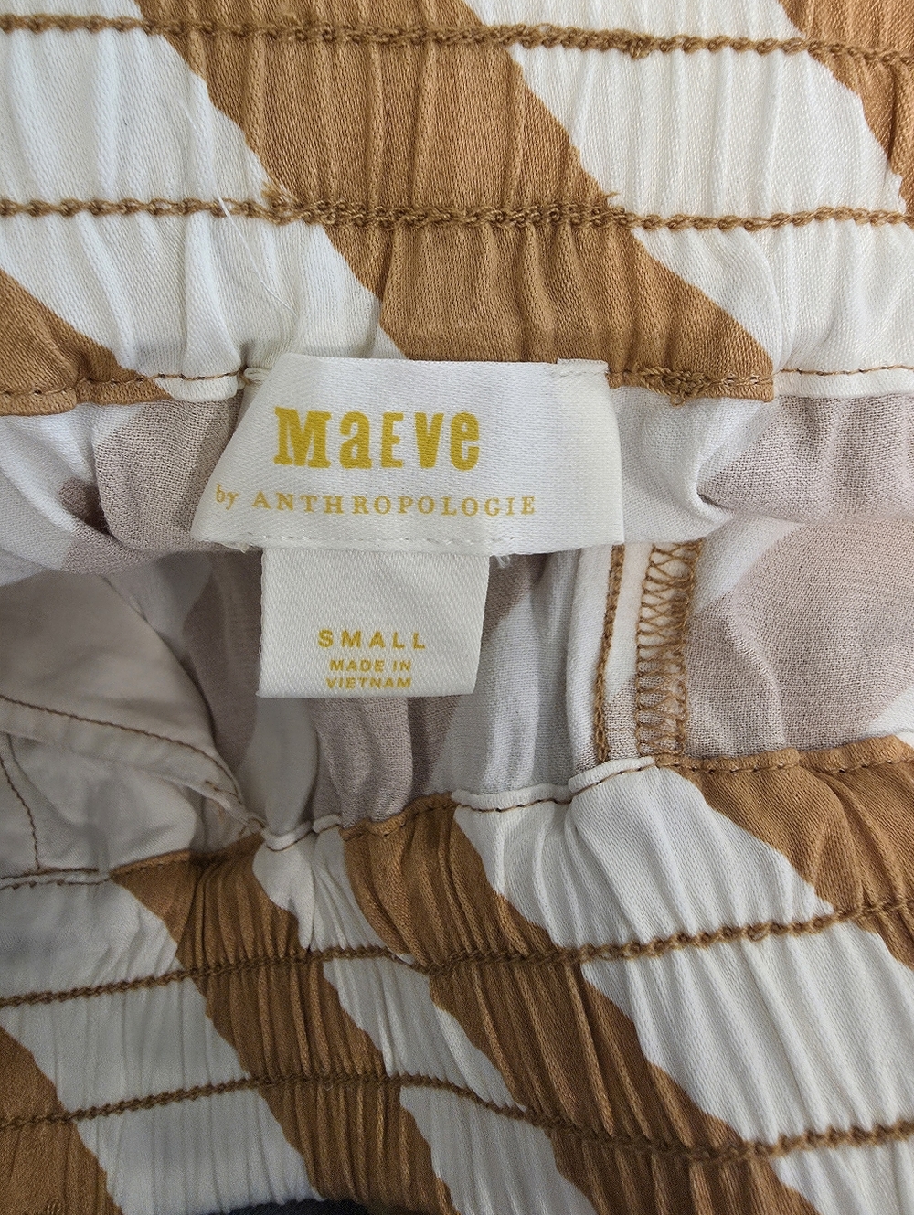 Anthro Maeve Straight Leg Pull on Silk Striped Pants - Picture 9 of 9